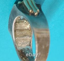 Franklin Mint By Alfred Durante CZ Sterling Silver Ring With 14k Gold Bezel SZ 8.5