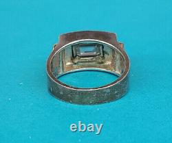 Franklin Mint By Alfred Durante CZ Sterling Silver Ring With 14k Gold Bezel SZ 8.5