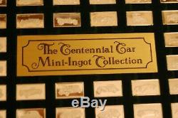 Franklin Mint CENTENNIAL CAR 112 pc Sterling Silver Mini Ingot Collection Orig