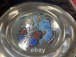Franklin Mint Champleve Butterfly Sterling Plate 1977 PPSKN (354676)