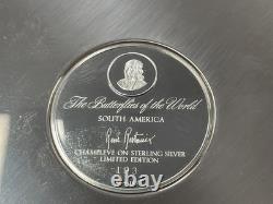 Franklin Mint Champleve Butterfly Sterling Plate 1977 PPSKN (354676)