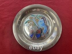 Franklin Mint Champleve Butterfly Sterling Plate 1977 PPSKN (354676)