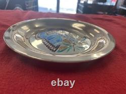 Franklin Mint Champleve Butterfly Sterling Plate 1977 PPSKN (354676)