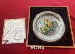 Franklin Mint Champleve Butterfly Sterling Silver Plate 1978 PPSKN (354675)