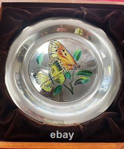 Franklin Mint Champleve Butterfly Sterling Silver Plate 1978 PPSKN (354675)