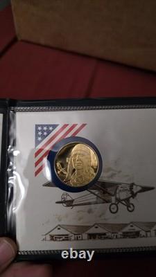 Franklin Mint Charles A. Lindbergh Medal Set Sterling Silver 24K Gold