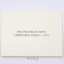 Franklin Mint Christmas Ingot 1973 The Carolers Sterling Silver 1000 Grains Ba