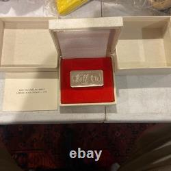 Franklin Mint Christmas Ingot 1974 The Snowman Sterling Silver 1000 Grains bar