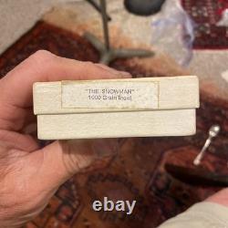 Franklin Mint Christmas Ingot 1974 The Snowman Sterling Silver 1000 Grains bar