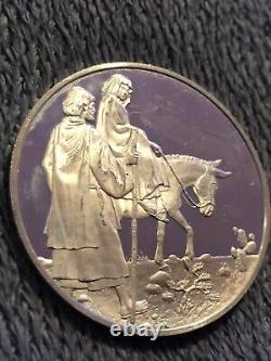 Franklin Mint Christmas Sterling Medallion Mary Jesus Star Bethlehem Luke 24-5