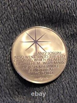 Franklin Mint Christmas Sterling Medallion Mary Jesus Star Bethlehem Luke 24-5