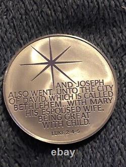 Franklin Mint Christmas Sterling Medallion Mary Jesus Star Bethlehem Luke 24-5