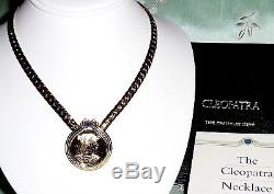 Franklin Mint Cleopatra 22kt gold plated on Sterling Silver 17 Necklace COA/BOX