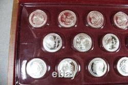 Franklin Mint & Coca Cola Sterling Silver Olympic Moments 17 Medals Set