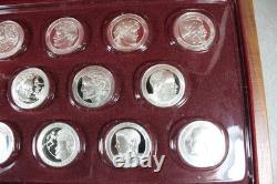 Franklin Mint & Coca Cola Sterling Silver Olympic Moments 17 Medals Set