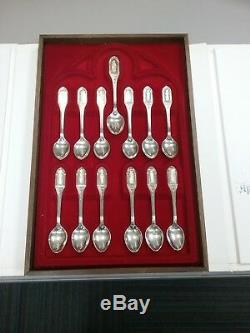 Franklin Mint Collection of 13 Apostle Spoons Sterling Silver Limited Edition