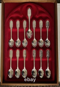 Franklin Mint Collection of Apostle Spoons, Solid Sterling Silver 14.8 Troy oz