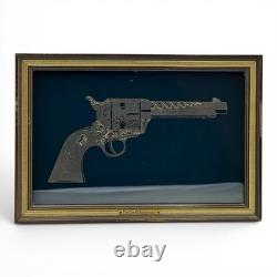 Franklin Mint Colt. 45 Peacemaker Silhouette Sterling Silver 24K Gold Green Back