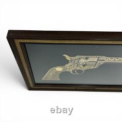 Franklin Mint Colt. 45 Peacemaker Silhouette Sterling Silver 24K Gold Green Back