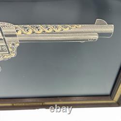 Franklin Mint Colt. 45 Peacemaker Silhouette Sterling Silver 24K Gold Green Back