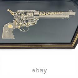 Franklin Mint Colt. 45 Peacemaker Silhouette Sterling Silver 24K Gold Green Back