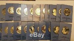 Franklin Mint Commemorative. 925 Sterling Silver Medal Coin Lot of 22 Coins