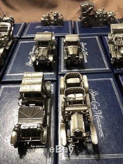 Franklin Mint Complete Set Sterling Silver Cars