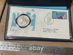 Franklin Mint Cover & Sterling Silver Coin Christmas In Bethlehem 1972