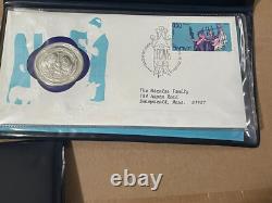 Franklin Mint Cover & Sterling Silver Coin Christmas In Bethlehem 1972