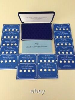 Franklin Mint Declaration Of Independence Signers Mini Coin Set, Sterling Silver