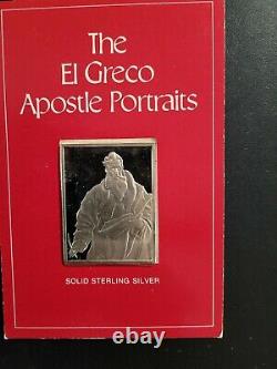 Franklin Mint El Greco Apostle Portraits 5 Apostles Sterling Silver 6.25 Ozt