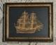 Franklin Mint Endeavour Bark 24k Gold Silhouette Sterling Silver Ship Framed 78