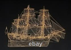 Franklin Mint Endeavour Bark 24k GOLD SILHOUETTE STERLING SILVER Ship Framed 78