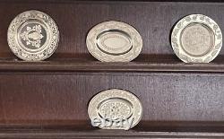 Franklin Mint English Sterling Silver Miniature Dollhouse Plates (10) Display