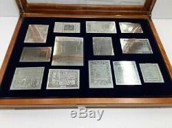 Franklin Mint Etched Sterling Silver 13 American Colonial Monetary Notes