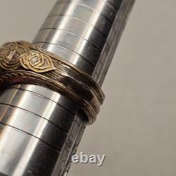 Franklin Mint FM 925 Sterling Silver Celtic Cross Emerald Men's Ring Size 14