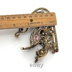 Franklin Mint Faberge 24K Gold on Sterling Silver Sleigh Hidden Box Ruby Pearl