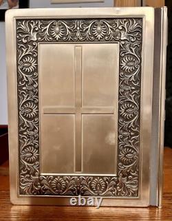 Franklin Mint Family Bible Sterling Silver Cover Illustrations KJV Collectible