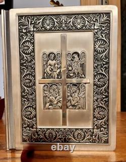 Franklin Mint Family Bible Sterling Silver Cover Illustrations KJV Collectible