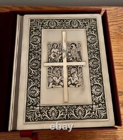 Franklin Mint Family Bible Sterling Silver Cover Illustrations KJV Collectible