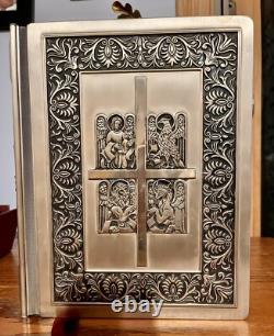 Franklin Mint Family Bible Sterling Silver Cover Illustrations KJV Collectible