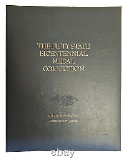 Franklin Mint Fifty State Bicentennial Medal Collection Sterling Silver 52 oz