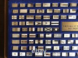 Franklin Mint Flags Of The UN Sterling Silver Mini Ingot Collection COMPLETE