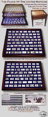 Franklin Mint Flags Of The United Nations Complete 135 Pieces Sterling Silver