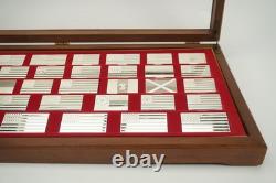 Franklin Mint Flags of America. 925 Sterling Silver Bars Set of 42 In Wood Case