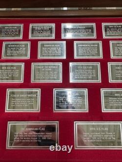 Franklin Mint Flags of America. 925 Sterling Silver Bars Set of 42 In Wood Case