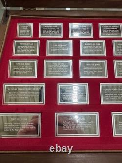 Franklin Mint Flags of America. 925 Sterling Silver Bars Set of 42 In Wood Case