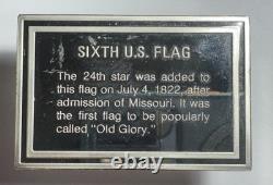 Franklin Mint Flags of the US Sterling Silver Missouri 2.405 Oz. Of Silver -1069