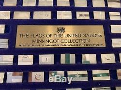 Franklin Mint Flags of the United Nations 142 Mini Sterling Silver Ingot Bar Set
