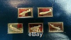 Franklin Mint Full Set of Sterling Silver Great Airplane Ingots -Box & Booklet